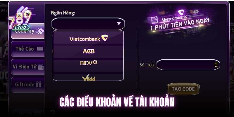 Quy định sử dụng tài khoản game 789 club