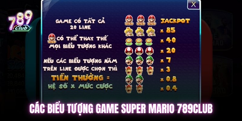 Các biểu tượng game Super Mario 789club